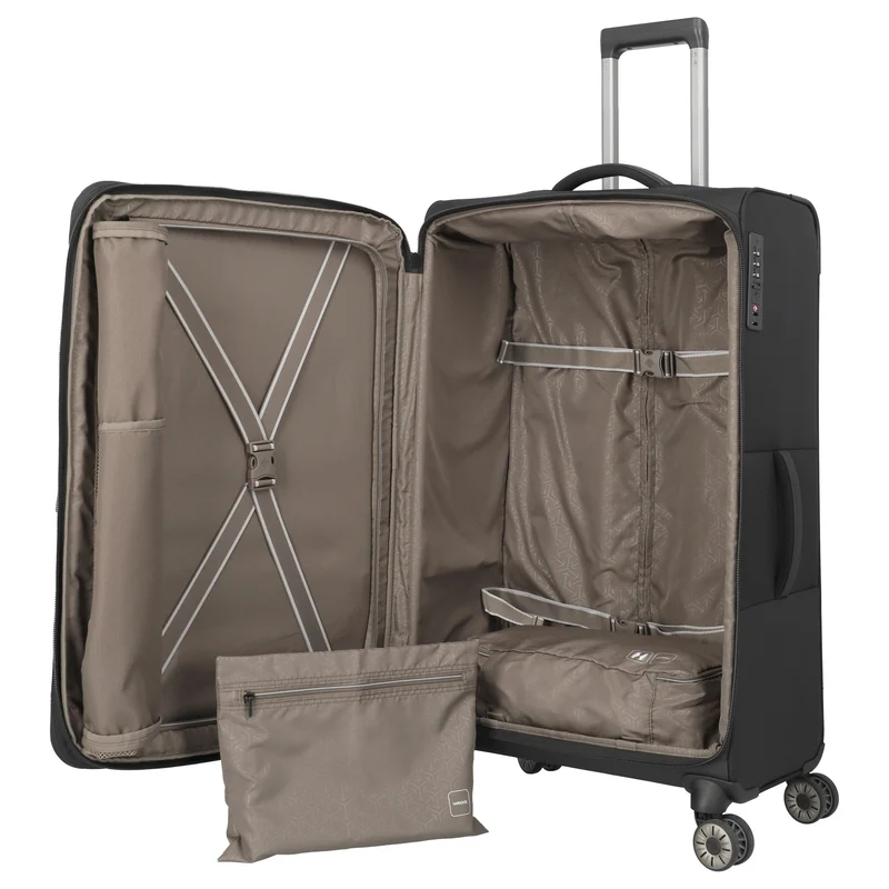 Travelite Crosslite - 4-Rollen-Trolley XL 81 cm erw. (schwarz)