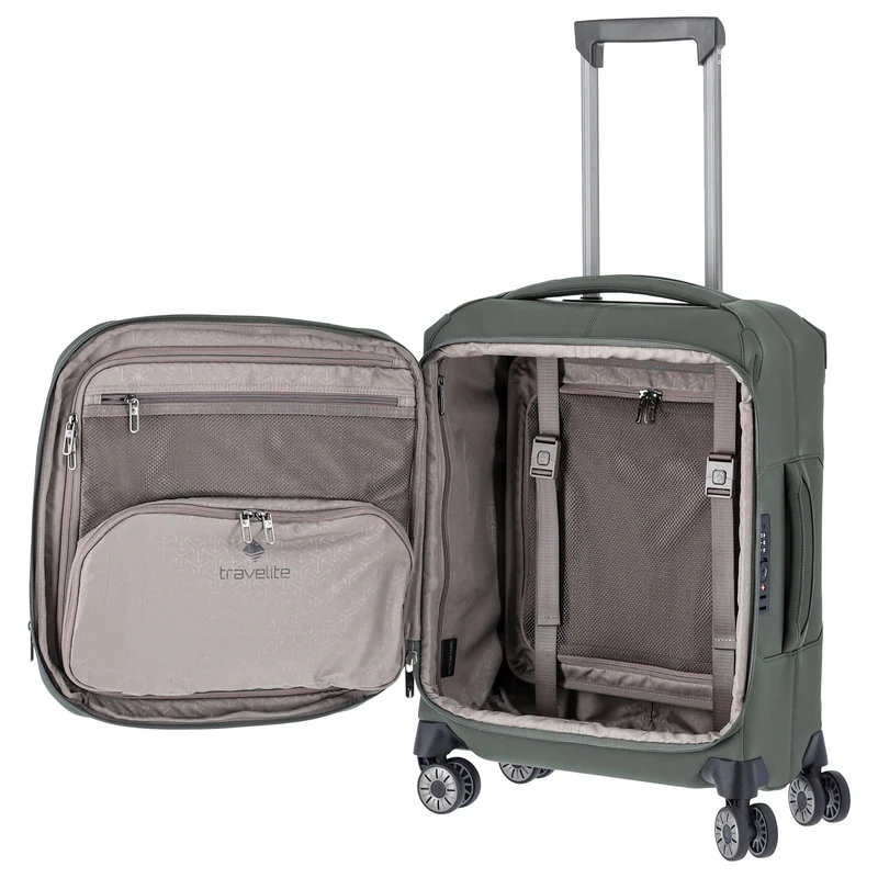 Travelite Priima - 4-Rollen-Kabinentrolley S 55 cm erw. (olive)