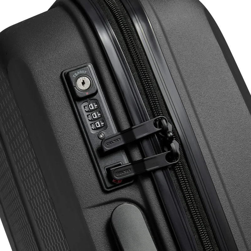Delsey Paris Belmont Plus Slim Line - 4-Rollen-Kabinentrolley recycelt 55 cm (schwarz)
