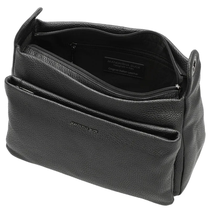 Mandarina Duck Mellow Leather - Umhängetasche 36 cm (nero)