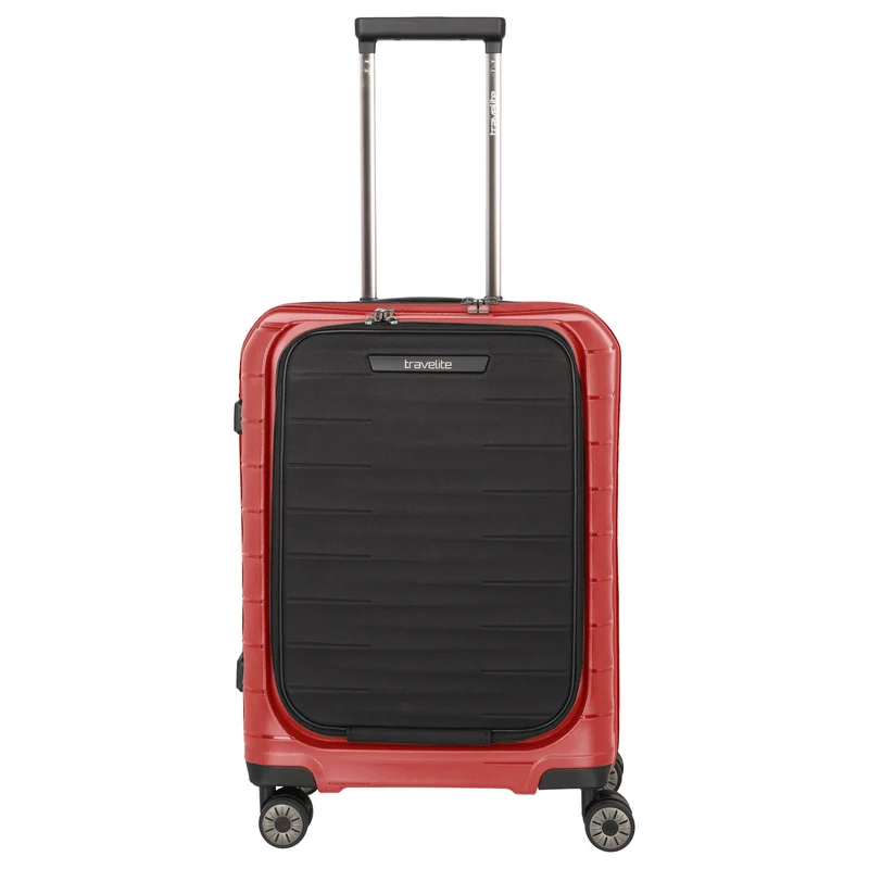 Travelite Mooby - 4-Rollen-Kabinentrolley mit Vortasche S 55 cm (rot)