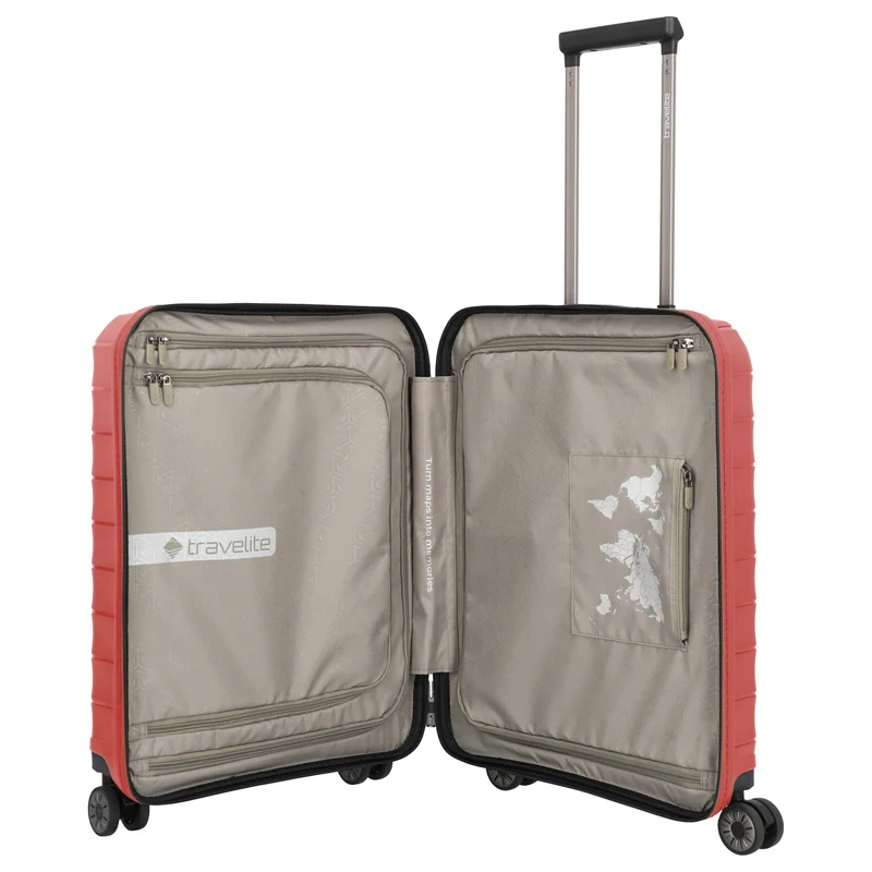 Travelite Mooby - 4-Rollen-Kabinentrolley mit Vortasche S 55 cm (rot)