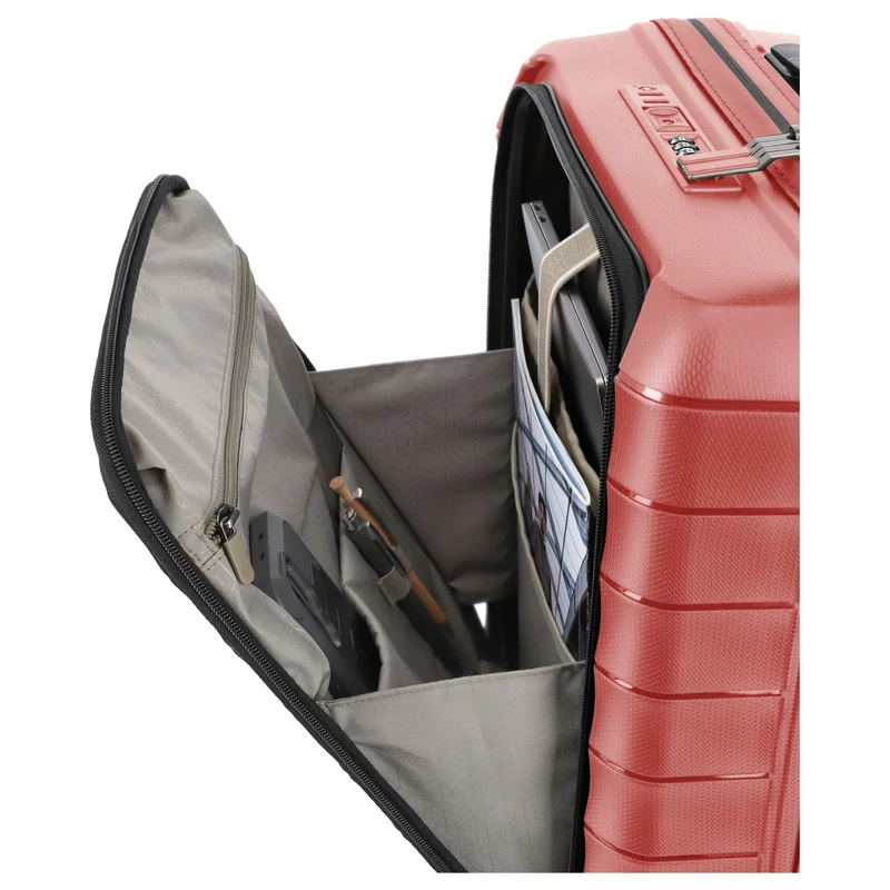 Travelite Mooby - 4-Rollen-Kabinentrolley mit Vortasche S 55 cm (rot)