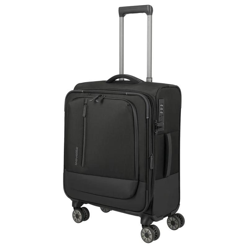 Travelite Crosslite - 4-Rollen-Kabinentrolley S 55 cm erw. (schwarz)