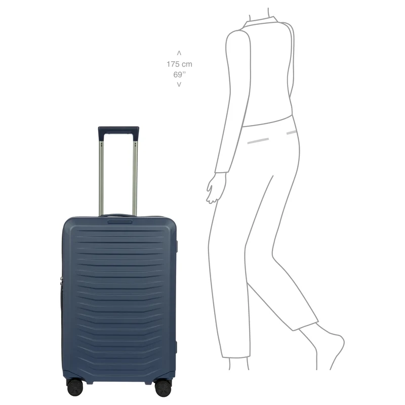 Porsche Design Roadster Hardcase - 4-Rollen-Trolley M 69 cm erw. (dark blue matt)