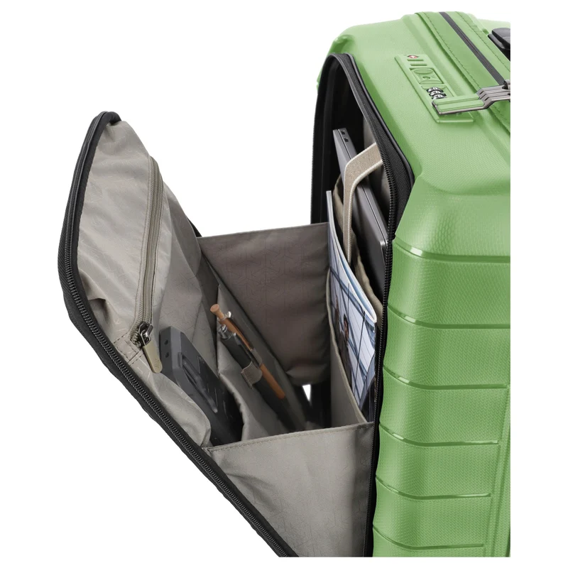 Travelite Mooby - 4-Rollen-Kabinentrolley mit Vortasche S 55 cm (grün)
