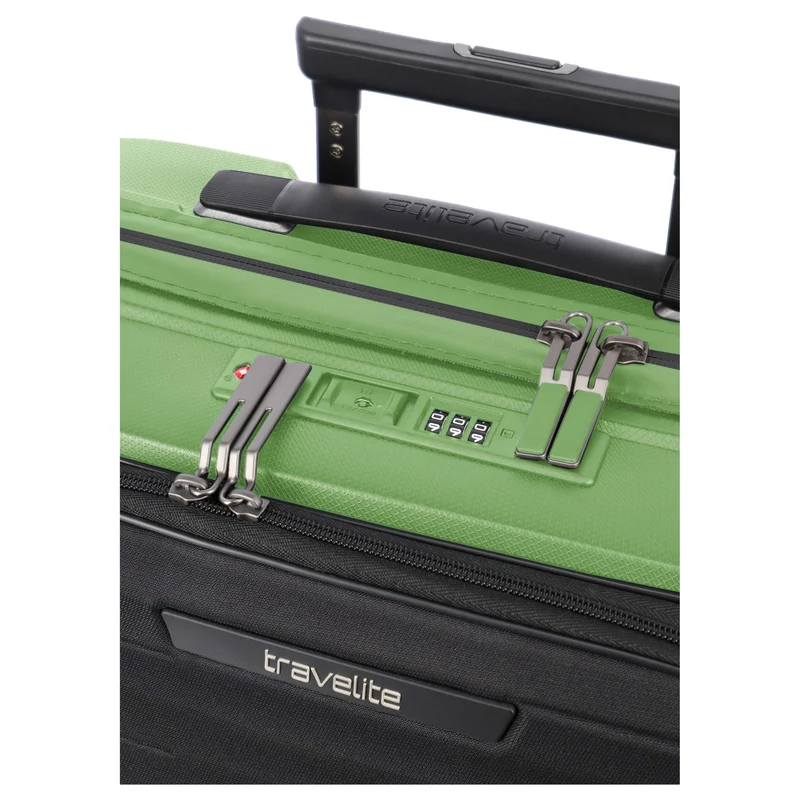 Travelite Mooby - 4-Rollen-Kabinentrolley mit Vortasche S 55 cm (grün)