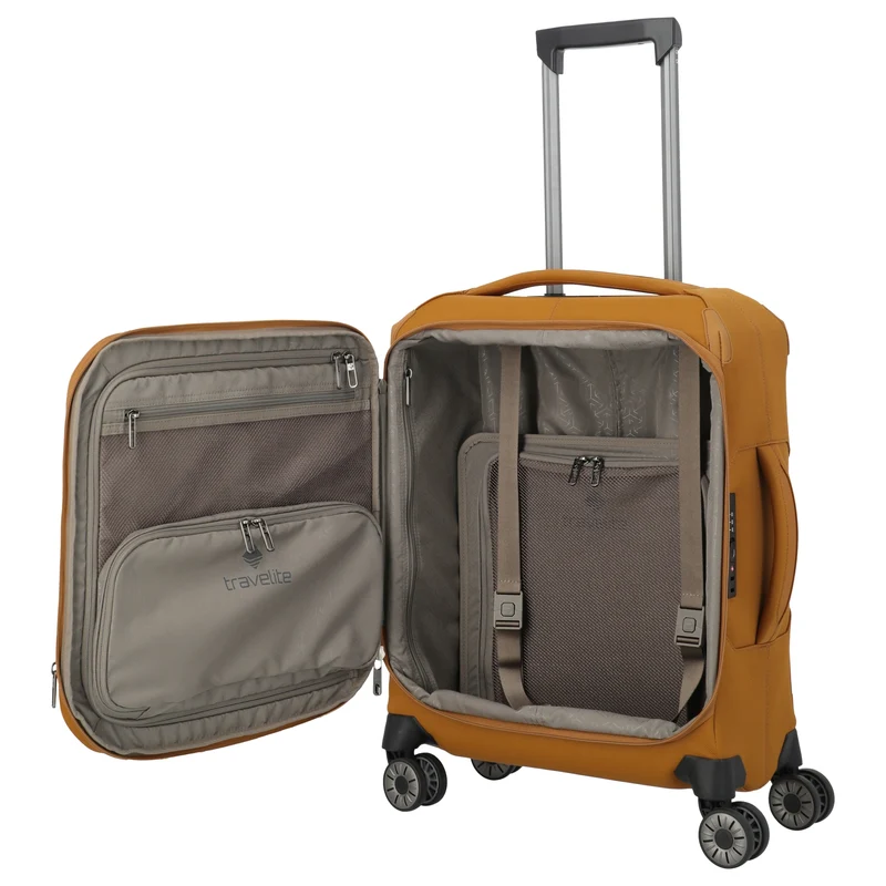Travelite Priima - 4-Rollen-Kabinentrolley S 55 cm erw. (curry)
