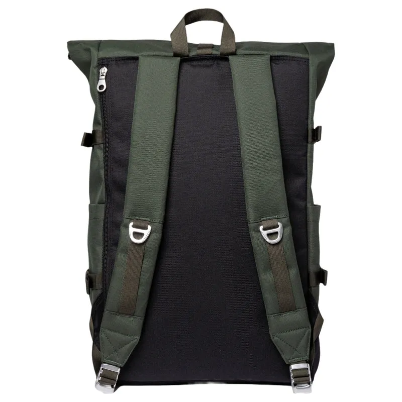 Sandqvist Icon Rolltop - Rucksack L 16" 65 cm erw. (dawn Green with dark brown leather)