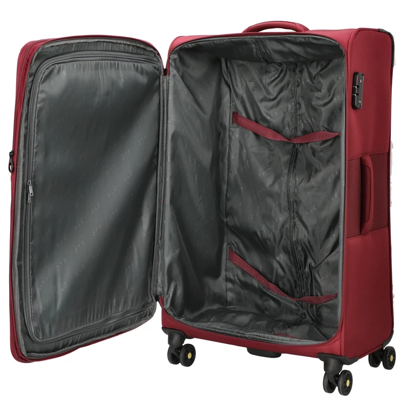 D&N Travel Line 9704 - 4-Rollen-Trolley L 78 cm erw. (dark red)