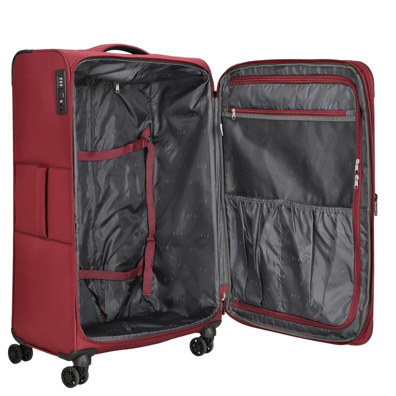 D&N Travel Line 9504 - 4-Rollen-Trolley L 76 cm erw. (dark red)