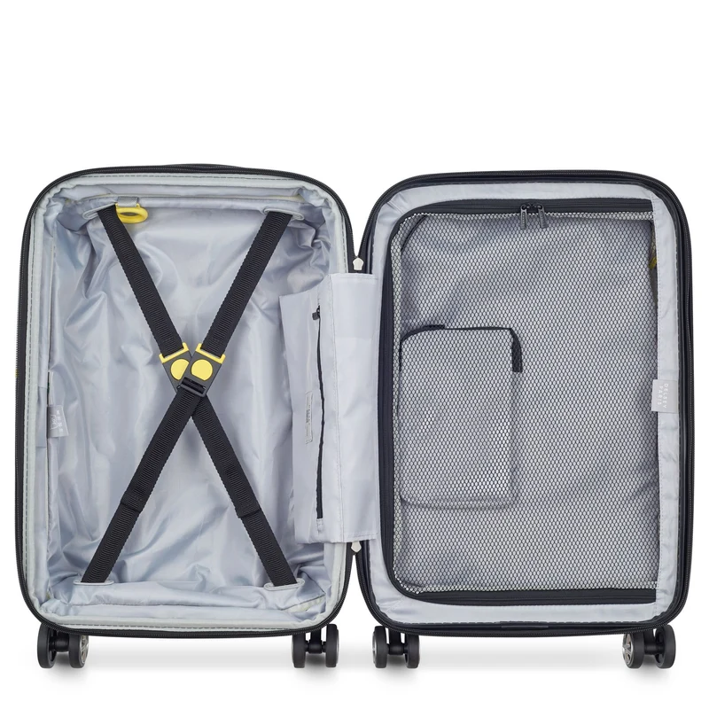 Delsey Paris Shadow 5.0 - 4-Rollen-Kabinentrolley mit Vordertasche S 55 cm erw. USB (intensives rot)