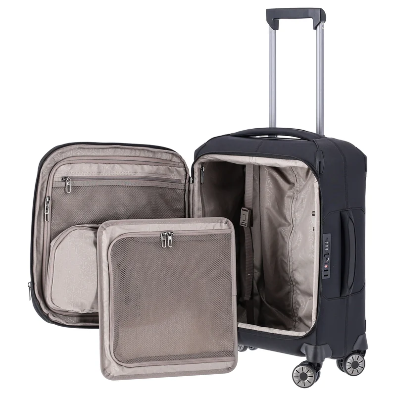Travelite Priima - 4-Rollen-Kabinentrolley S 55 cm erw. (black)