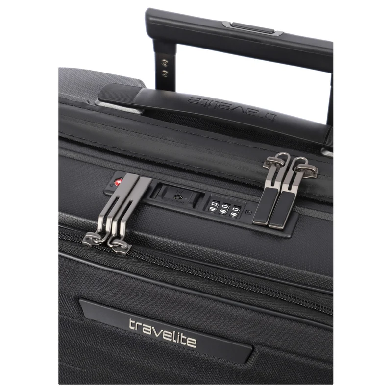 Travelite Mooby - 4-Rollen-Kabinentrolley mit Vortasche S 55 cm (black)