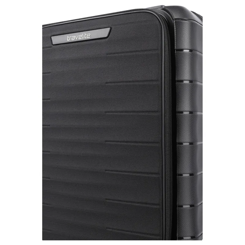 Travelite Mooby - 4-Rollen-Kabinentrolley mit Vortasche S 55 cm (black)