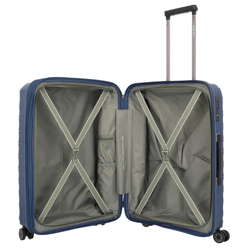Travelite Mooby - 4-Rollen-Trolley M 66 cm erw. (marine)