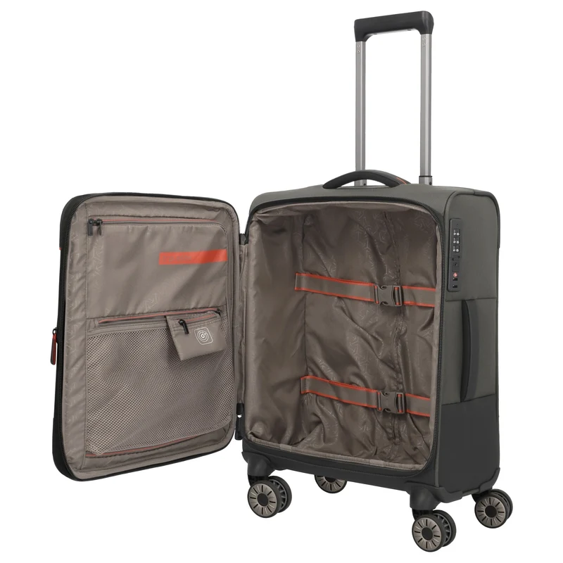 Travelite Crosslite - 4-Rollen-Kabinentrolley S 55 cm erw. (oliv)