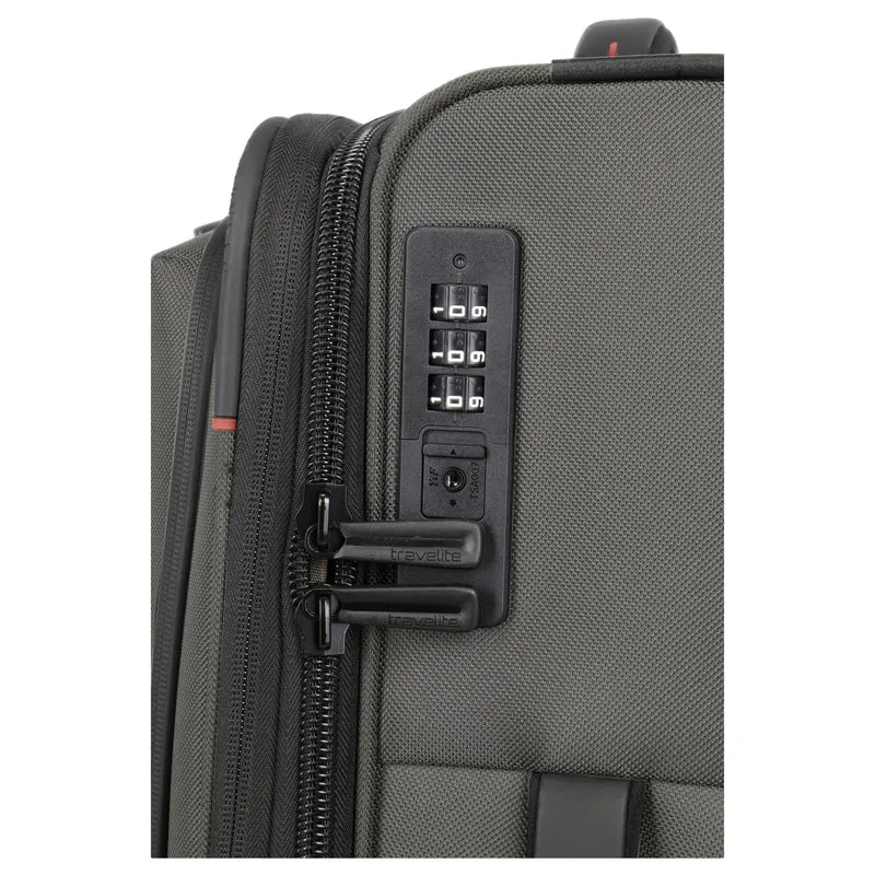 Travelite Crosslite - 4-Rollen-Kabinentrolley S 55 cm erw. (oliv)