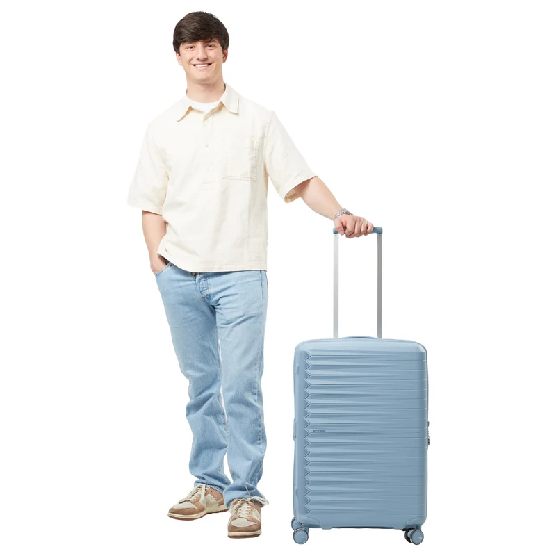 American Tourister Selection Fastforward - 4-Rollen-Trolley 68 cm erw. (blau)