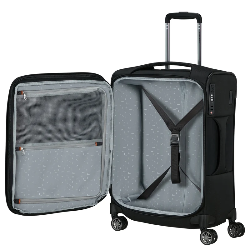 Samsonite Selection Re-Lite - 4-Rollen-Kabinentrolley 55 cm erw. (schwarz)