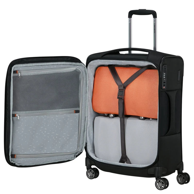 Samsonite Selection Re-Lite - 4-Rollen-Kabinentrolley 55 cm erw. (schwarz)
