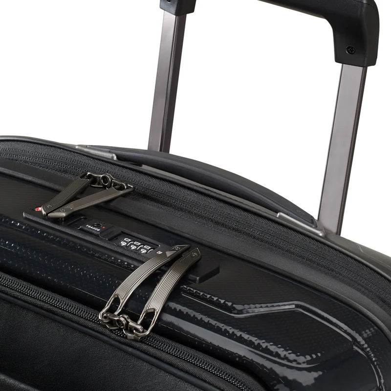 Samsonite Selection - Proxis 4-Rollen-Kabinentrolley mit Vortasche 55 cm erw. (black)