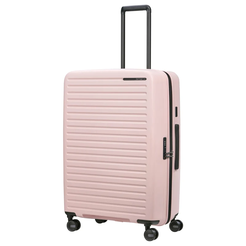 Samsonite Selection Restackd - 4-Rollen-Trolley 75 cm L erw. mit 3tlg. Packsack-Set (rose)