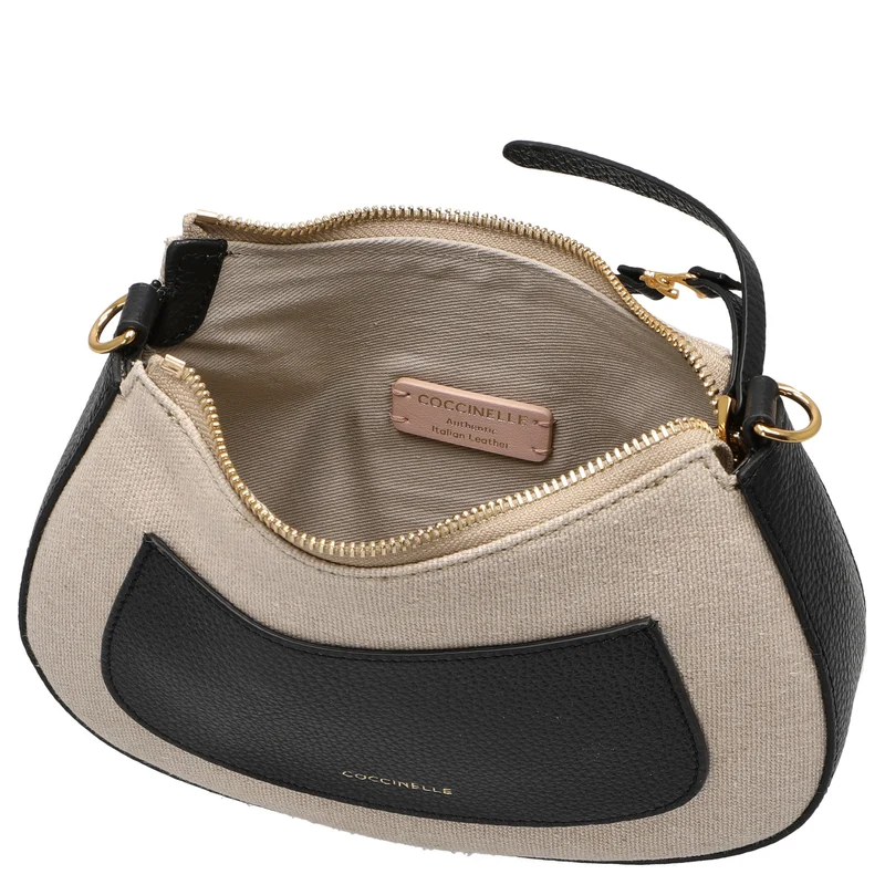 Coccinelle C-Easy Canvas - Umhängetasche 22 cm (natural/noir)