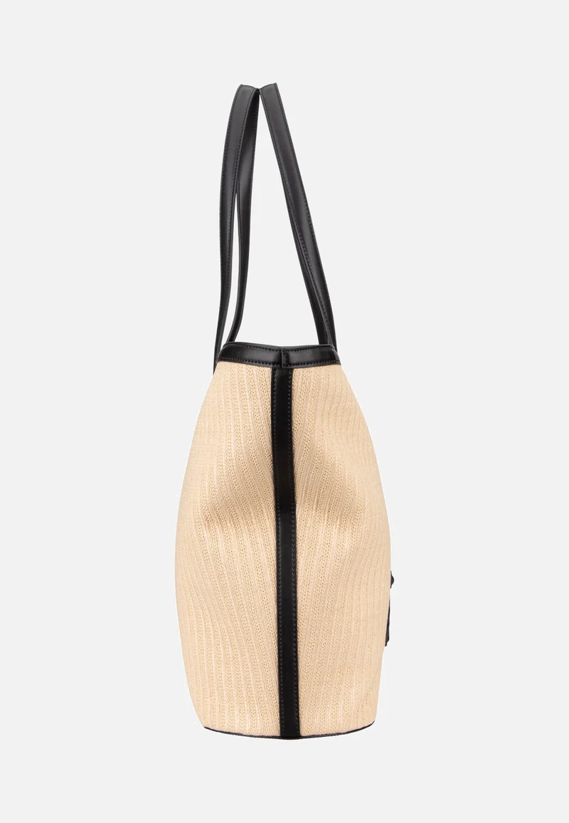 K/Signature Raffia MD Tote Natural/Black - Shopper