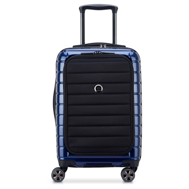 Delsey Paris Shadow 5.0 - 4-Rollen-Kabinentrolley mit Vordertasche S 55 cm erw. USB (marineblau)