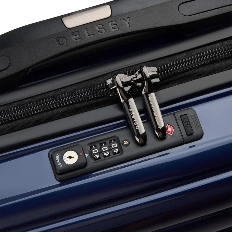 Delsey Paris Shadow 5.0 - 4-Rollen-Kabinentrolley Slim Line USB 55 cm (marineblau)
