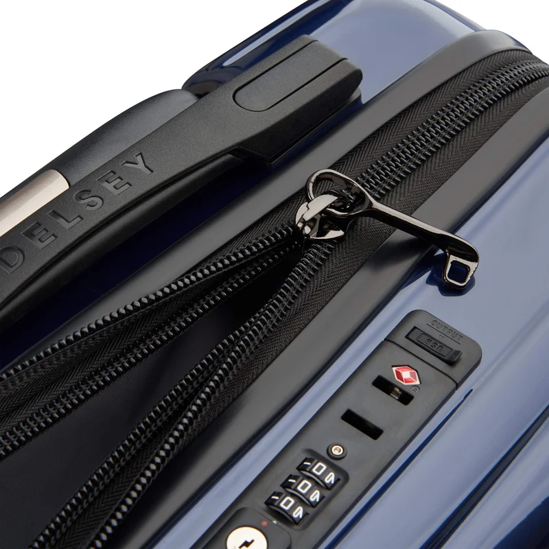 Delsey Paris Shadow 5.0 - 4-Rollen-Kabinentrolley Slim Line USB 55 cm (marineblau)