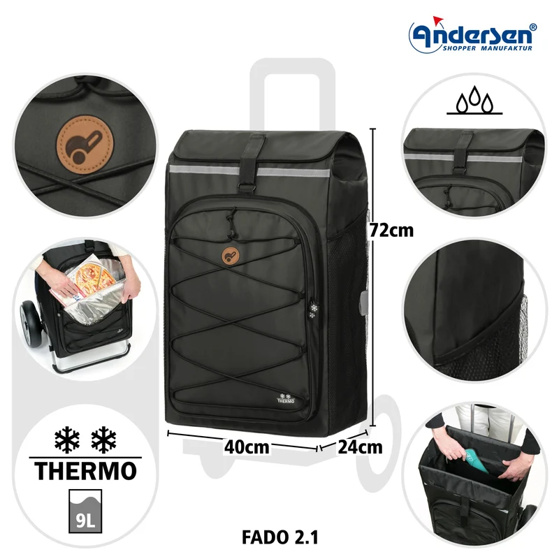 Andersen Tura Shopper Fado 2.1 - Einkaufstrolley 127 cm (black)