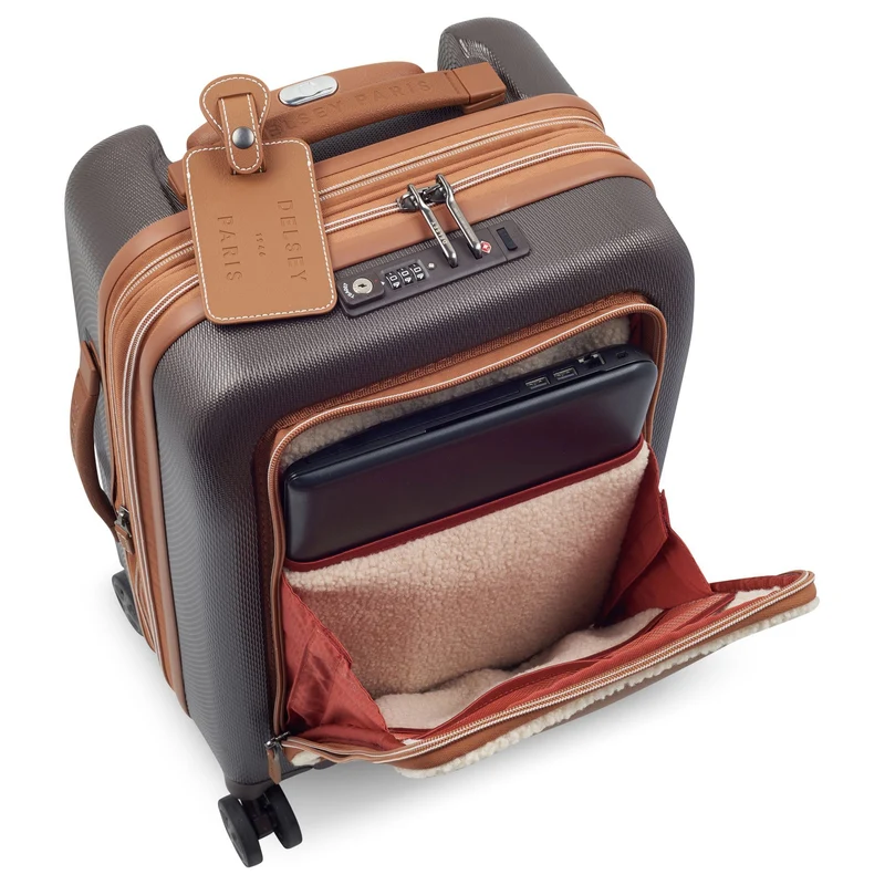 Delsey Paris Chatelet Air 2.0 - 4-Rollen-Kabinentrolley 55 cm erw. 14" USB (braun)