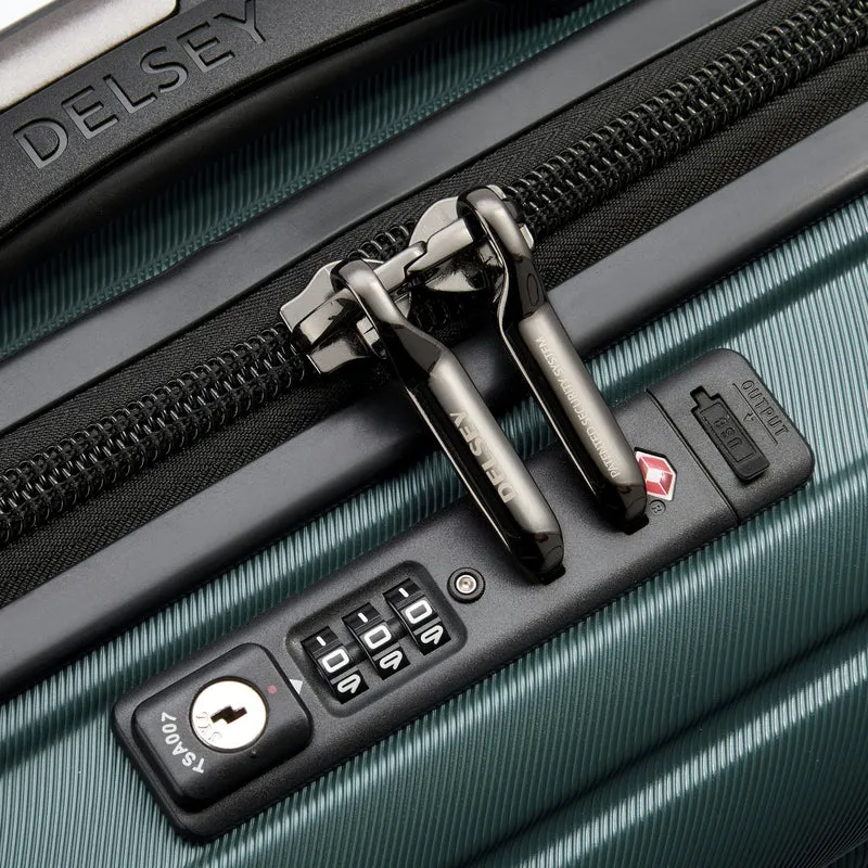 Delsey Paris Shadow 5.0 - 4-Rollen-Kabinentrolley Slim Line USB 55 cm (grün)