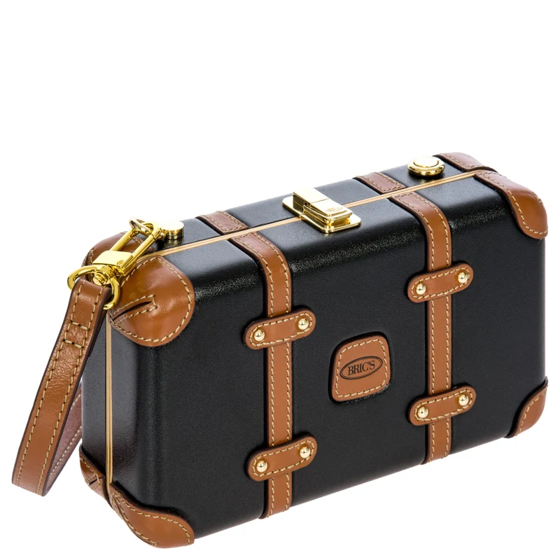 Brics Bellagio - Umhängetasche 20 cm recycelt (black/tan)