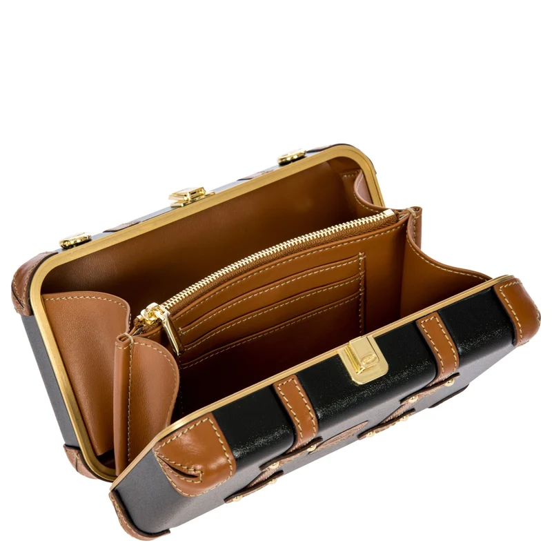 Brics Bellagio - Umhängetasche 20 cm recycelt (black/tan)