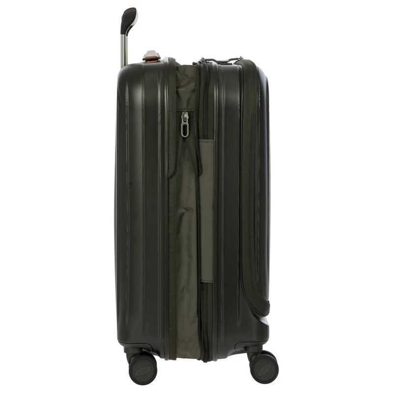 Brics Taormina - 4-Rollen-Kabinentrolley mit Vortasche 55 cm erw. USB (olive)