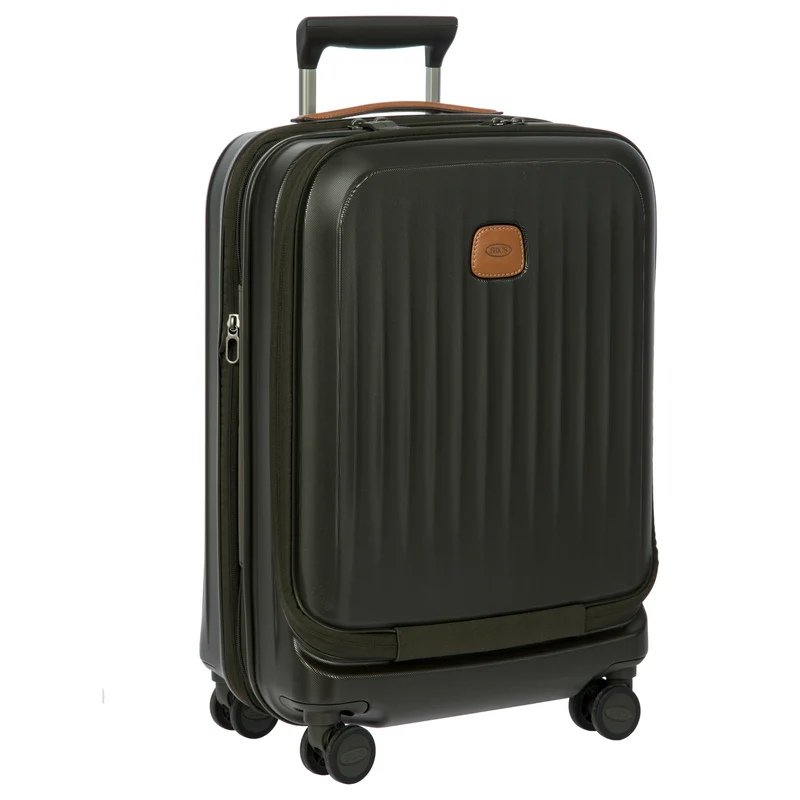Brics Taormina - 4-Rollen-Kabinentrolley mit Vortasche 55 cm erw. USB (olive)