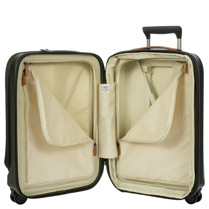 Brics Taormina - 4-Rollen-Kabinentrolley mit Vortasche 55 cm erw. USB (olive)