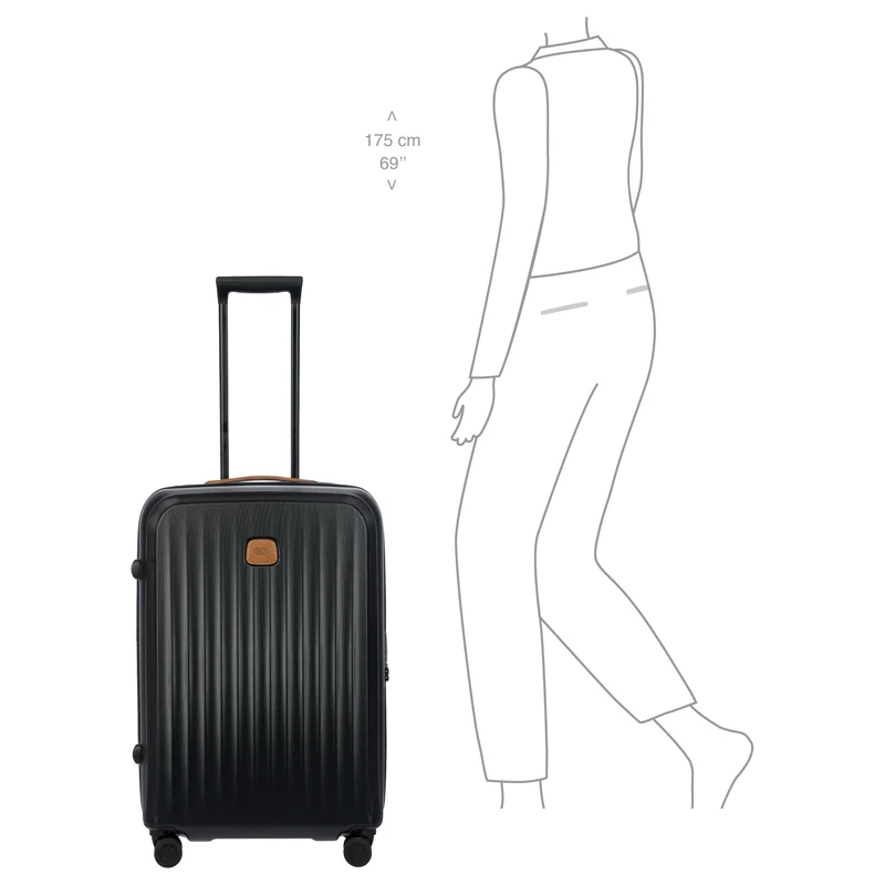 Brics Taormina - 4-Rollen-Trolley M 69 cm erw. (schwarz)