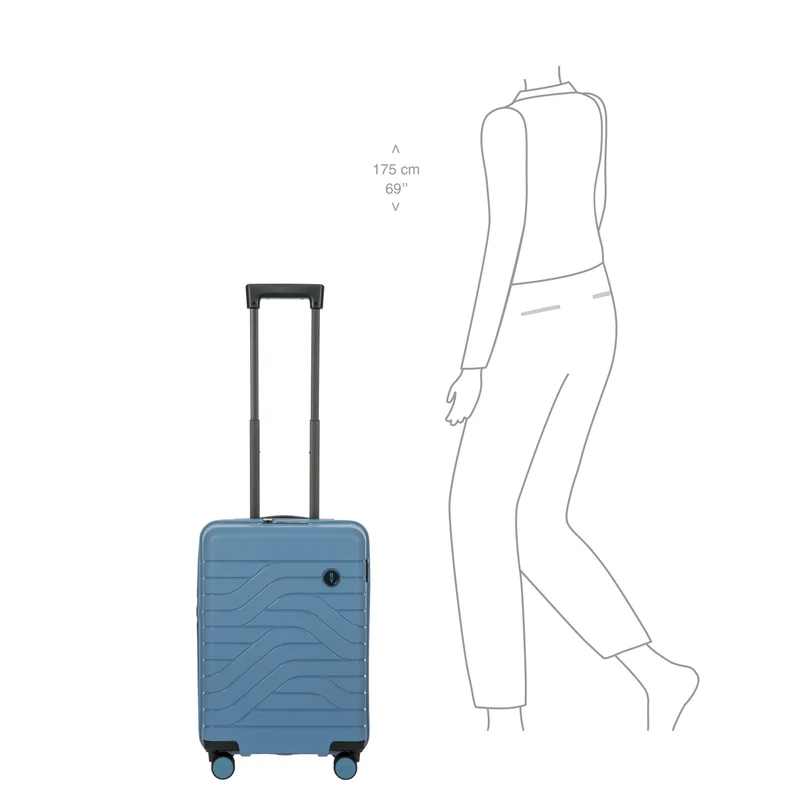 Brics BY Ulisse - 4-Rollen-Kabinentrolley 55 cm (grey blue)