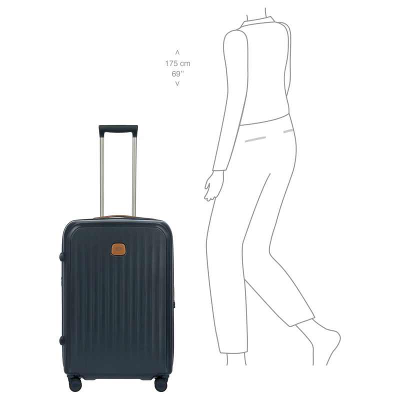 Brics Taormina - 4-Rollen-Trolley M 69 cm erw. (blau)