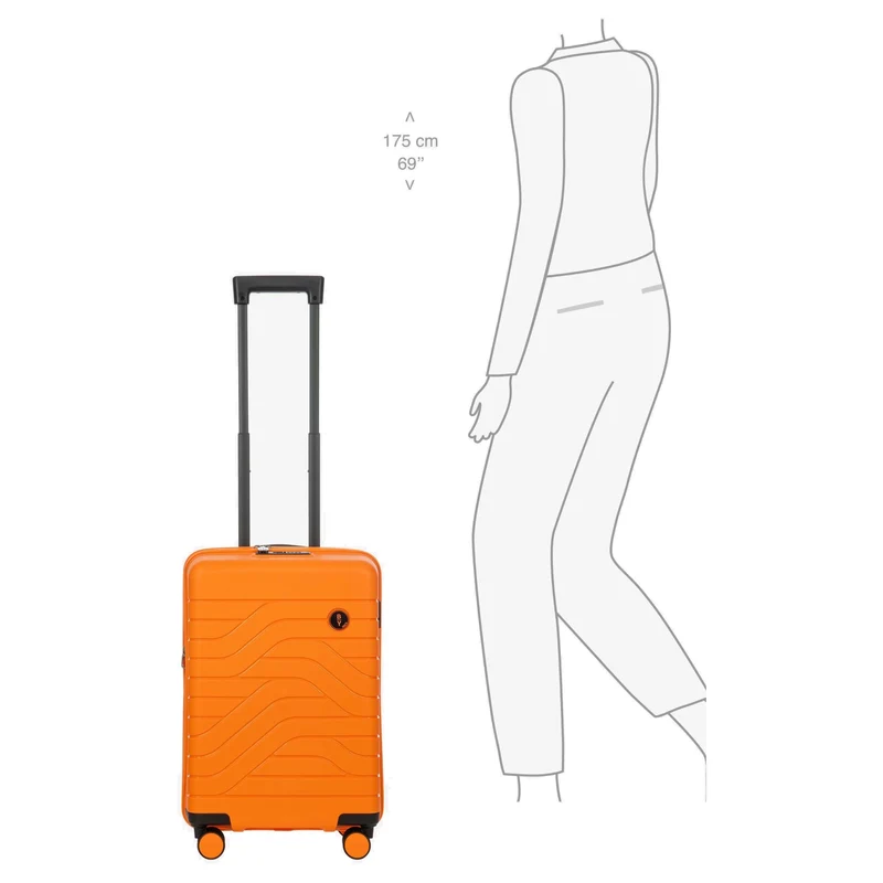 Brics BY Ulisse - 4-Rollen-Kabinentrolley 55 cm erw. (orange)