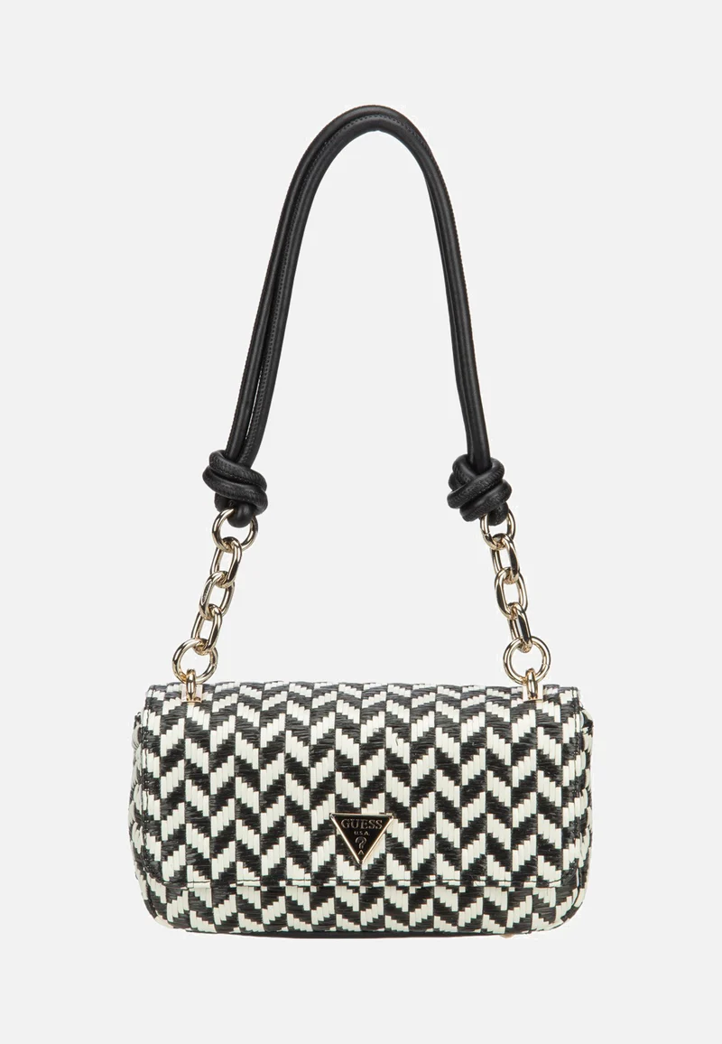 Tessi Flap Shoulder Black Multi - Umhängetasche