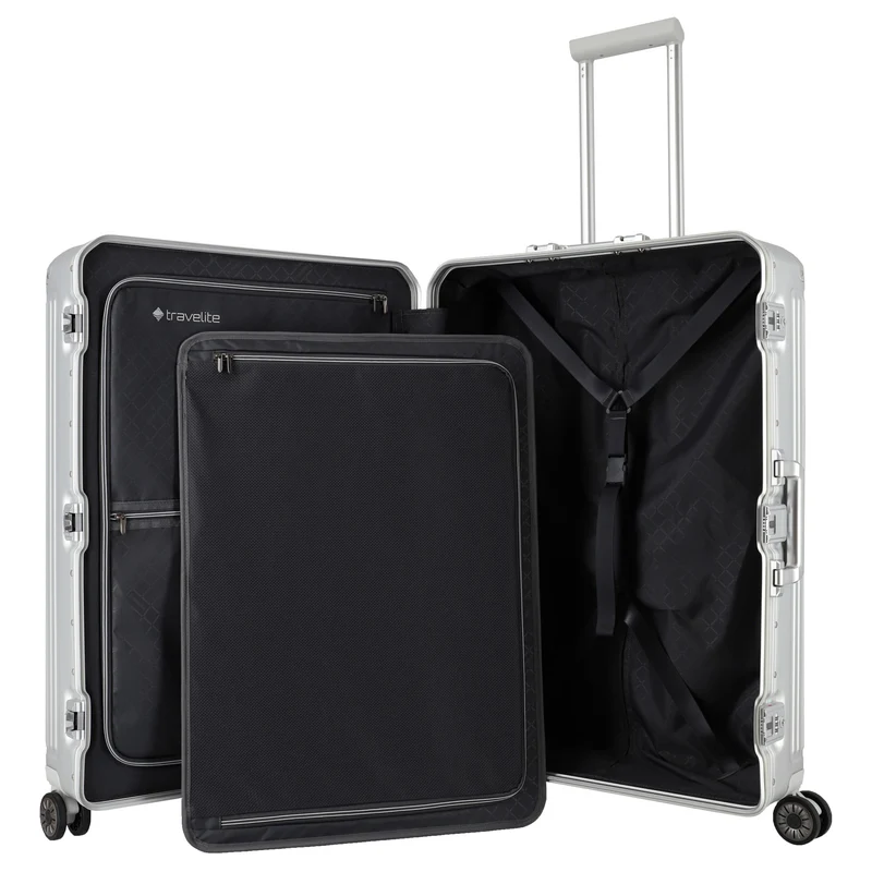 Travelite Next - 4-Rollen-Trolley L 77 cm (silber)