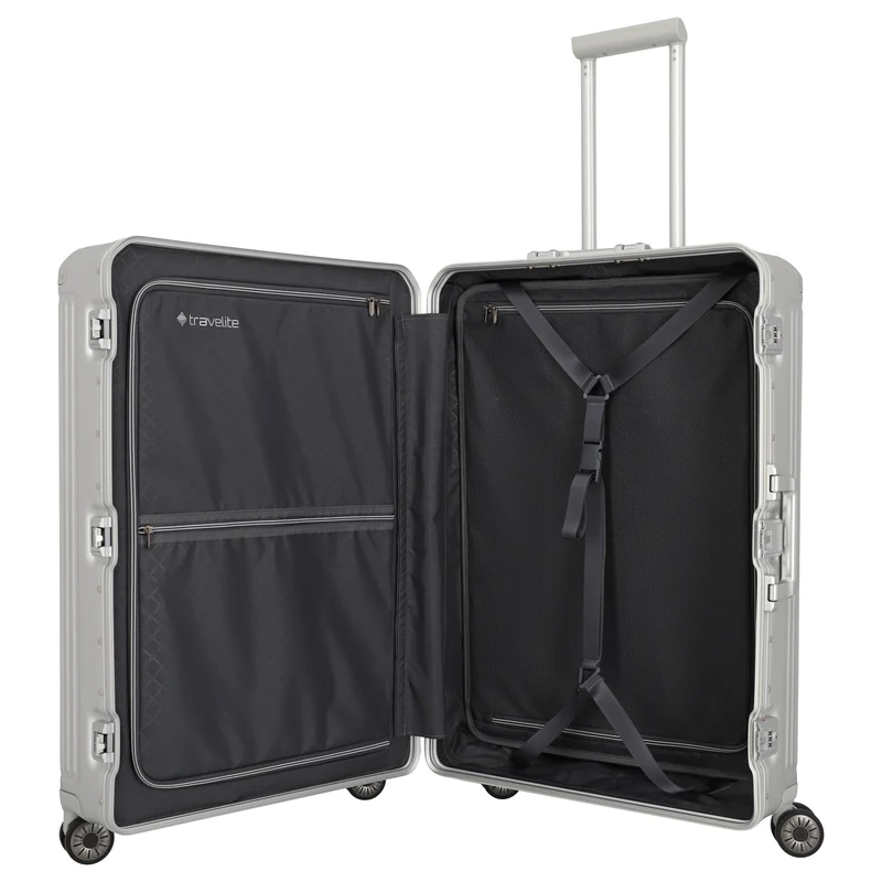 Travelite Next - 4-Rollen-Trolley L 77 cm (silber)