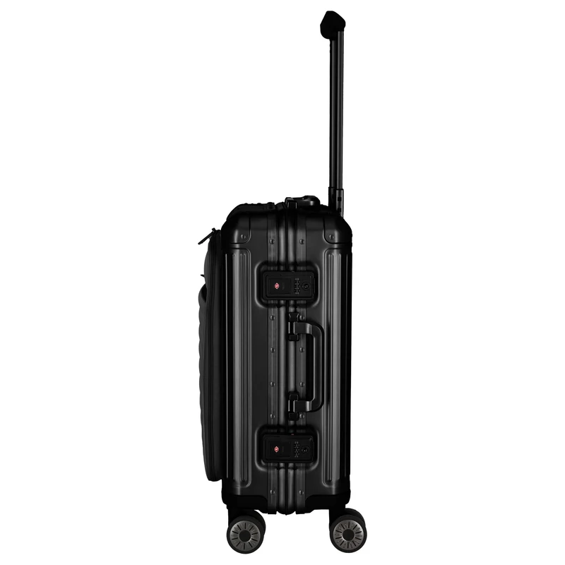 Travelite Next - 4-Rollen-Kabinentrolley mit Vortasche S 55 cm (black)