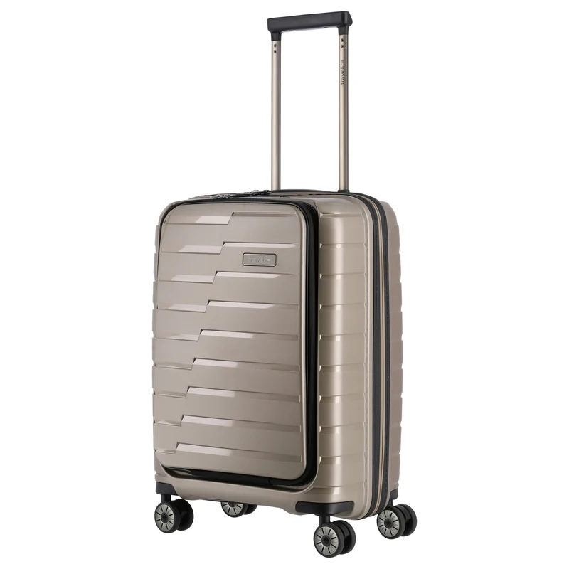 Travelite Air Base - 4-Rollen-Kabinentrolley mit Vortasche S 55 cm (champagner)