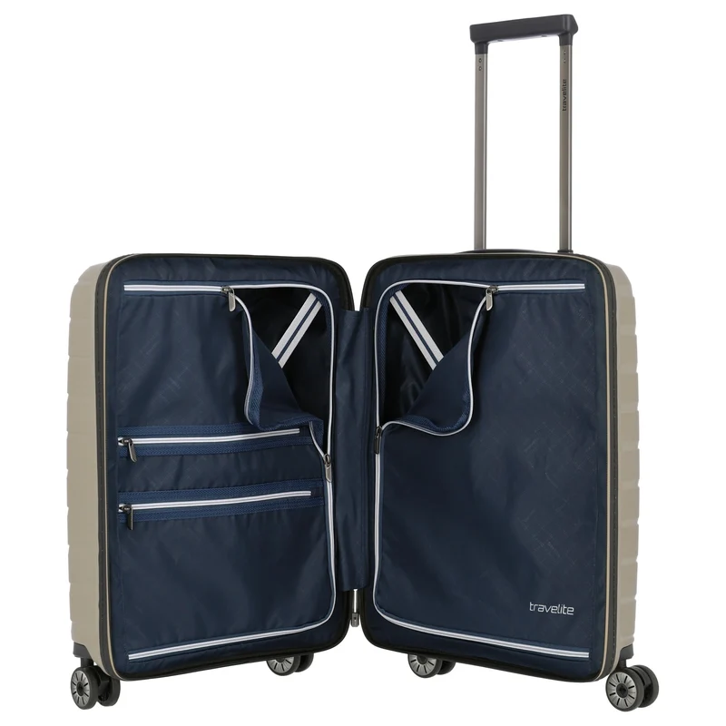 Travelite Air Base - 4-Rollen-Kabinentrolley mit Vortasche S 55 cm (champagner)